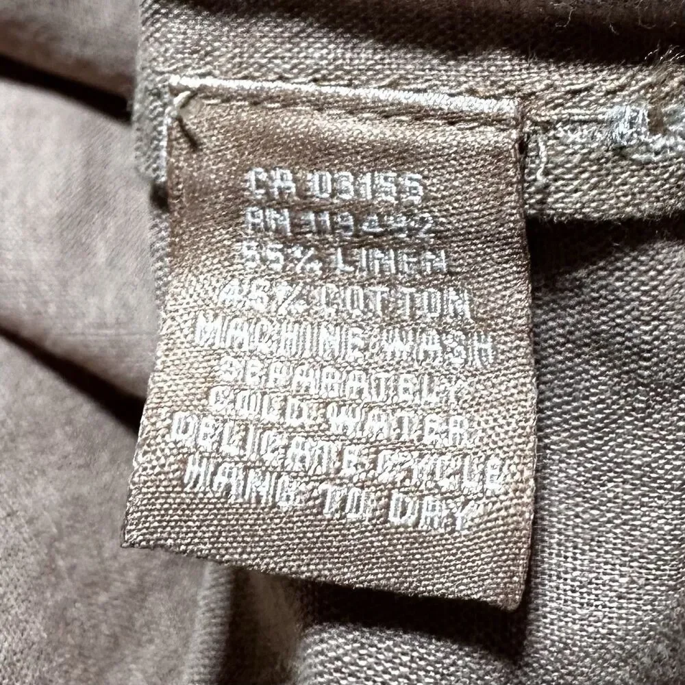 April Cornell Linen Blend Blouse Nantucket Embroidered Tan Brown Size L NWT - Picture 10 of 10